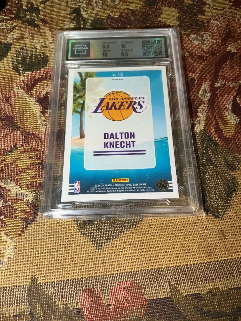 2024-25 Panini Donruss Optic Splash Dalton Knecht #12 Holo rookie grade Arena 10